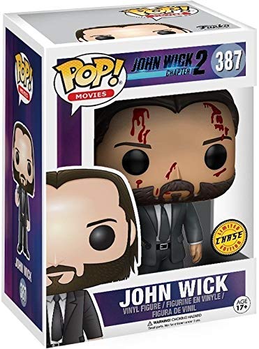 Funko Pop! Películas: John Wick Capítulo 2 - Figura de vinilo Bloody Limited Chase Variant (incluido con funda protectora Pop Box)