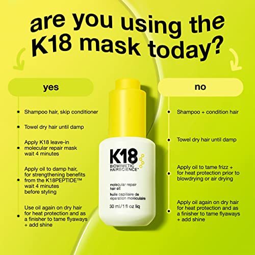 k18 molecular repair hair oil - weightless oil strengthens