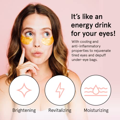 Grace & Stella Anti-Wrinkle + Energizing Gold Collagen Eye Masks | Depuffing Undereye Patches | Vegan & All-Natural (24 Pairs)