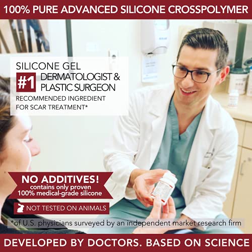Physician Formulated Silicone Scar Gel - Advanced Crosspolymer Medical Grade Scar Cream for Face, Body, Surgery, C Section, Burn, Keloids & Hypertrophic Scars by Makers of HealFast Surgery Recovery