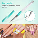 Beetles Nail Art Liner Brushes 5Pcs Nails Gel Polish Painting Nail Art Design Brush Pen Set Aplicación de diamantes Rhinestone Handle Nail Puntting Painting Drawing Pen Sizes 5 7 9 11 20mm