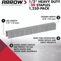 Arrow Fastener 508 1/2in. T50 auténtica flecha 1250pc Staple