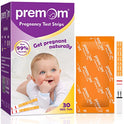 Premom HCG - Tiras de prueba de embarazo (15 unidades, envueltas individualmente) - Más del 99% de precisión y alimentado por Premom Predictor de ovulación iOS y Android APP