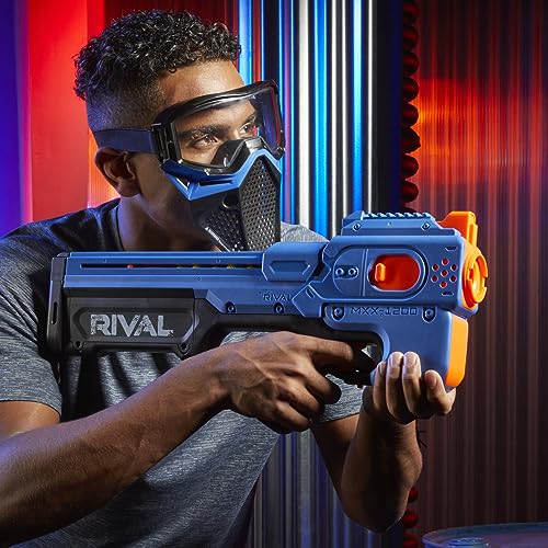 Nerf Rival Charger MXX-1200 - Pistola motorizada - Capacidad de 12 Vueltas, Velocidad de 100 FPS - Incluye 24 Rondas Oficiales Rival, Color Azul
