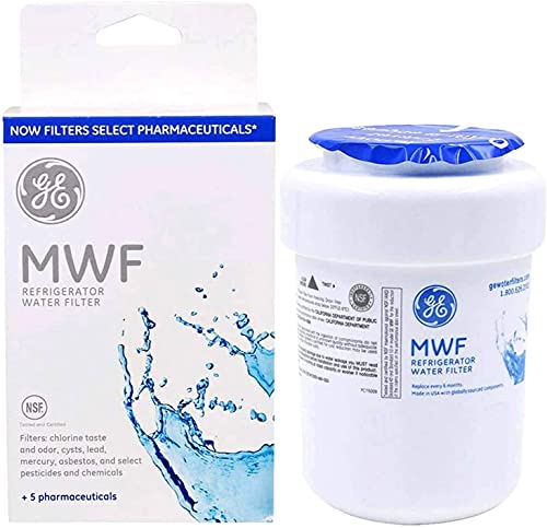 HOMPOWER MWF Filtro de agua de repuesto para frigorífico GE compatible con MWF, MWFA, MWFP, GWF, GWFA, GWF06, Kenmore 9991, 469991 (1 paquete), color blanco