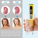 Medidor digital de pH – 0,01 PH de alta precisión de calidad del agua PH 0,0-14,0 PH Monitor ATC Pocket Pen Analyzer Pool Water Aquarium Pocket Pocket Portable (amarillo)