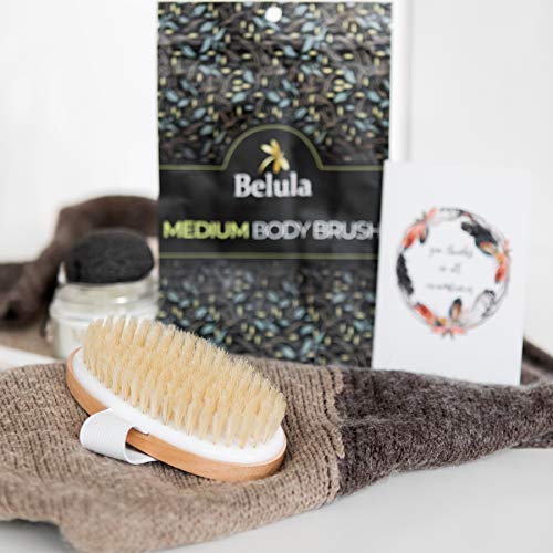 Cepillo corporal de cepillado en seco. Cepillo seco firme para celulitis y linfáticos.