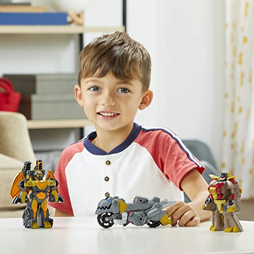 Transformers Dinobot Adventures Dinobot Squad Grimlock, Dinobot Snarl, and Predaking 3-Pack Converting Figures, 4.5-Inch Toys, Ages 3 and Up