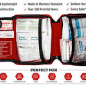 Kit de primeros auxilios profesional de 200 piezas para el hogar, el coche o el trabajo: Suministros médicos de emergencia para camping, caza, senderismo al aire libre y supervivencia