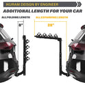 IKURAM - Soporte para bicicleta de 2/3/4 con enganche de montaje doble plegable para coches, camiones, SUV y furgonetas con un receptor de enganche de 2 pulgadas (mejor momento para comprar)