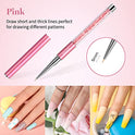 Beetles Nail Art Liner Brushes 5Pcs Nails Gel Polish Painting Nail Art Design Brush Pen Set Aplicación de diamantes Rhinestone Handle Nail Puntting Painting Drawing Pen Sizes 5 7 9 11 20mm
