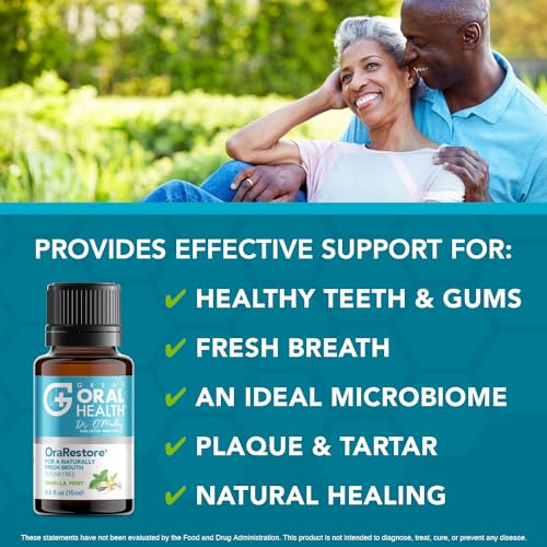 OraRestore - Tratamiento natural para mal aliento - Mezcla concentrada de aceites esenciales - Pasta dental líquida formulada por dentista y enjuague bucal para encías y dientes saludables, aceite de dientes para cuidado bucal con libro electrónico de 15