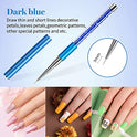 Beetles Nail Art Liner Brushes 5Pcs Nails Gel Polish Painting Nail Art Design Brush Pen Set Aplicación de diamantes Rhinestone Handle Nail Puntting Painting Drawing Pen Sizes 5 7 9 11 20mm