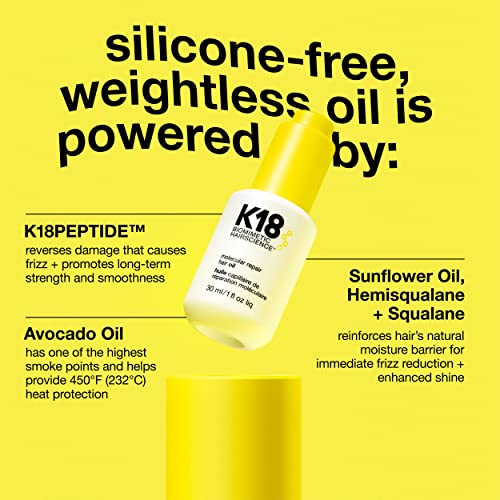 k18 molecular repair hair oil - weightless oil strengthens