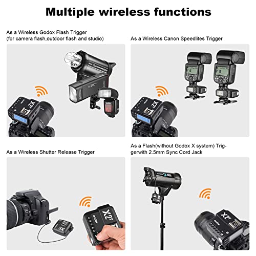 Godox X2T-N i-TTL 2.4 G HSS 1/8000s transmisor de disparador remoto inalámbrico compatible con cámara Nikon, soporte Bluetooth, pantalla más grande (versión de actualización Godox X1T)