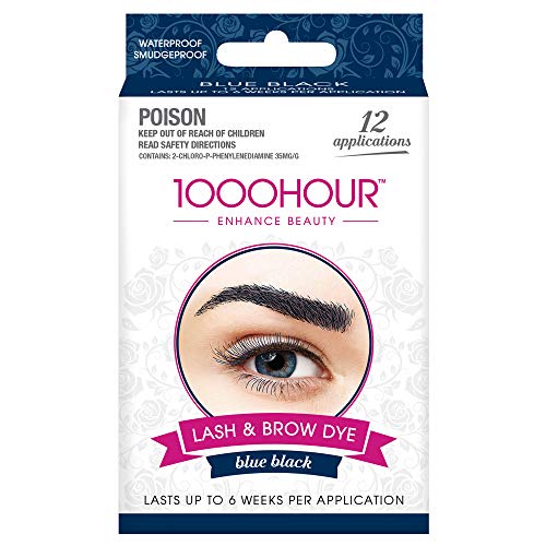 1000 Hour Eyelash & Brow Dye/Tint Kit Permanent Mascara (Blue-Black) by 1000Hour