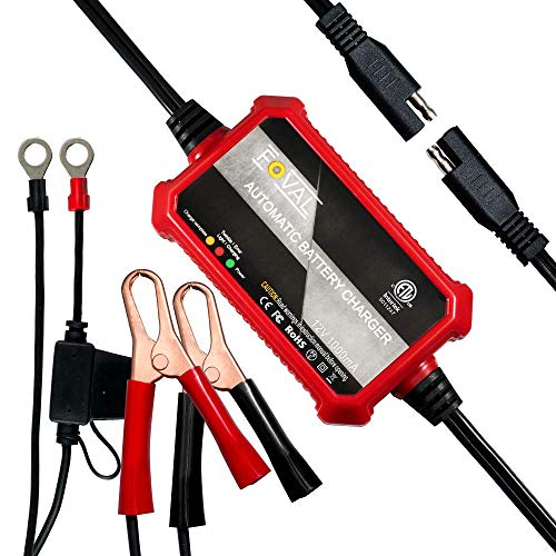 Foval Cargador de batería automático de 12 V, 1000 mA
