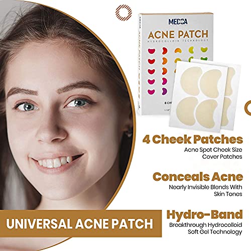 Acne Patch - Pimple Spot Treatment Hydrocolloid Bandages Absorbing Zit Cover Dots, Heart and Star Shapes by MEDca