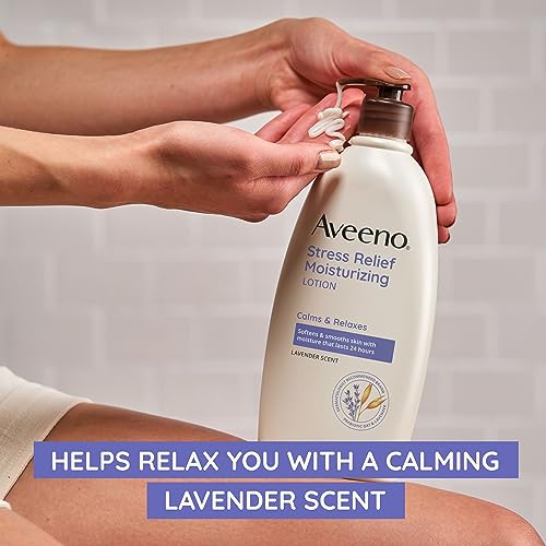 Aveeno Stress Relief Moisturizing Body Lotion with Lavender, Natural Oatmeal and Chamomile & Ylang-Ylang Essential Oils to Calm & Relax, 33 fl. oz