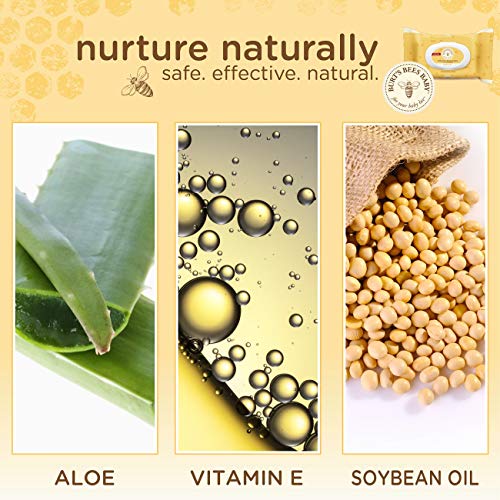 Burt's Bees Baby Toallitas sin cloro, toallitas naturales sin perfume, 72 toallitas