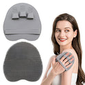 cepillo para polvo de ducha de silicona suave, cuerpo y cara y lavado de pelo corto, exfoliante exfoliante de masaje, guante de cepillado de piel seca, apto para pieles sensibles y todo tipo de piel