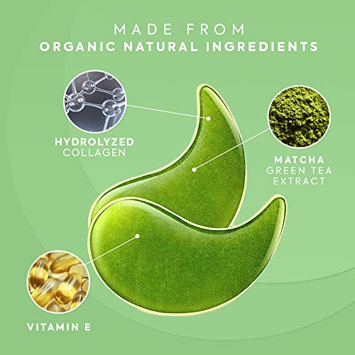 Parches de gel para ojos de té verde, parches de gel para ojos de té verde, máscaras para ojeras y hinchazón, máscara de colágeno para ojos debajo de los ojos, máscara de gel para ojos hinchados, ojeras, tratamiento de ojos para mujeres