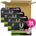 U By Kotex Almohadillas femeninas para adolescentes ultrafinas con alas, protección durante la noche, 48 unidades (4 paquetes de 12), 12 unidades