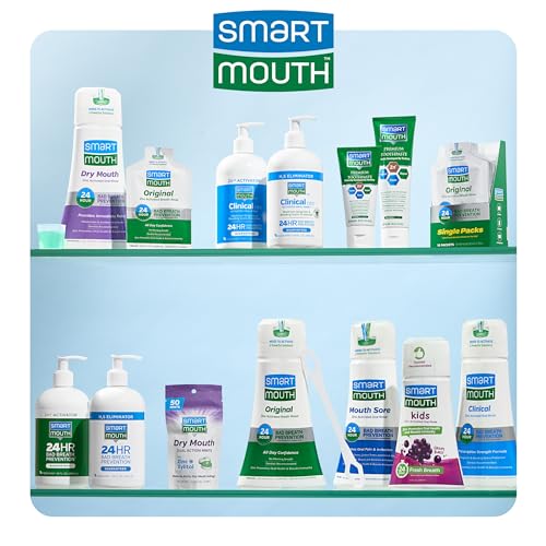 SmartMouth Clinical DDS Oral Rinse for the Treatment of Bad Breath and Protection From Gingivitis and Gum Disease, 16 ounce, 3 pack