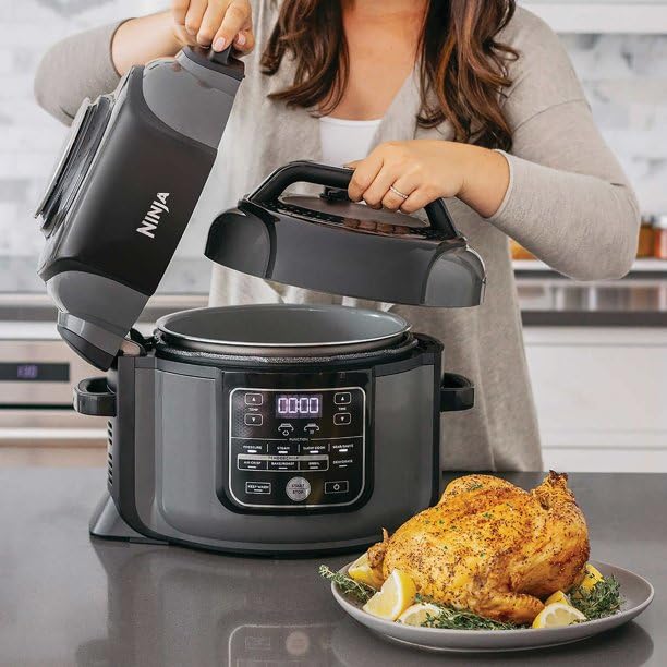 Ninja Foodi OP350 Olla a Presion/Freidora de Aire, 9 en 1, Cocinar a Presión, Freír al Aire, Hornear, Asar y Hervir, Capacidad de 6.5 Cuartos, Con Tecnologia TenderCrisp (Reacondicionado)