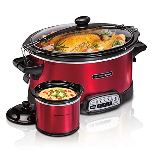 Hamilton Beach Stay or Go Programmable 7 Qt. Slow Cooker 33478 - Olla con dosificador para fiestas