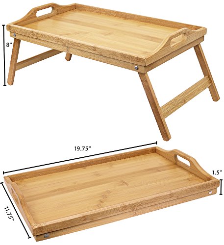 Greenco GRC2547 Foldable Breakfast Table, Laptop Desk, Bamboo