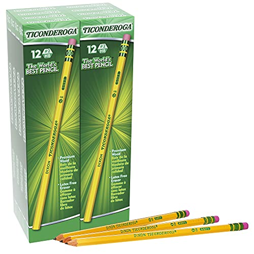 Dixon Ticonderoga Lápices #2 de madera, Woodcase, Pack of 96