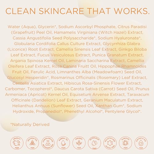 InstaNatural Vitamina C Serum con ácido hialurónico y Vit E – Fórmula natural y orgánica antiarrugas para la cara – círculo oscuro, línea fina y corrector de daños del sol – Restore & Boost Colágeno – 1 oz