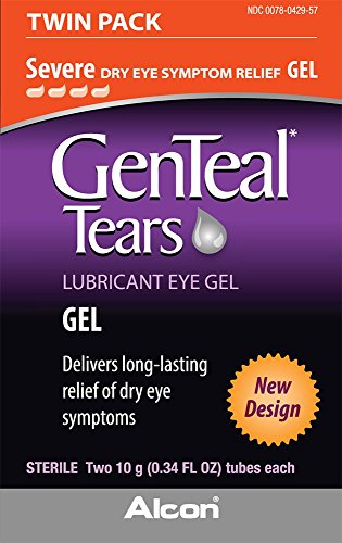 GenTeal - Gel lubricante para ojos, severo, paquete doble - (2 tubos de 10 gramos cada uno) - El embalaje puede variar
