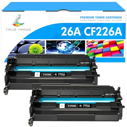 TRUE IMAGE Cartucho de tóner Compatible de Repuesto para HP 26A CF226A 26X CF226X Pro M402n M402dn M426 M402d M402dw Laser Jet MFP M426fdw M426fdn M402 M426dw (Negro, Paquete de 2)