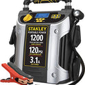 STANLEY Arrancador automotriz de 1200 amperios máximos, Potencia portátil, Puerto USB de 2.1A/10W, compresor de Aire de 120 PSI