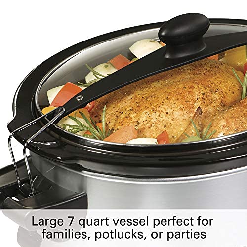 Hamilton Beach Stay or Go Programmable 7 Qt. Slow Cooker 33478 - Olla con dosificador para fiestas