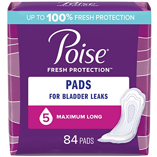 Poise Maximum Absorbency Incontinence Pads, Regular, 96 Piezas