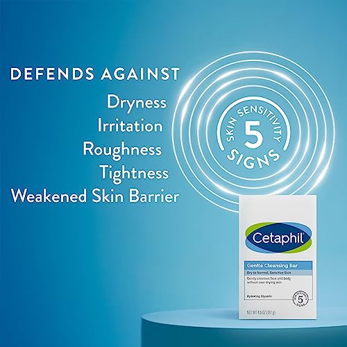 Cetaphil Gentle Cleansing Bar, Hypoallergenic, 4.5 Ounce (Pack of 6)