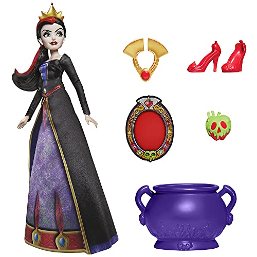 Hasbro, Disney Villains Style Series – La Reina Malvada, Muñeca para Niñas y Niños de 6 Años en Adelante, Incluye 5 Accesorios, Inspirada en el Cuento y Películas de Disney.