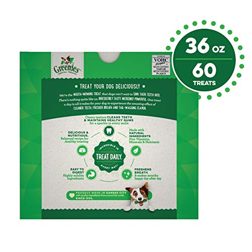 GREENIES Dental Chews Petite Treats for Dogs - Value Tub 36 oz. 60 Treats