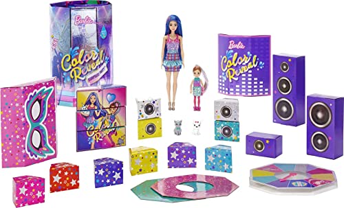 Barbie Color Reveal, Set de Fiesta, Muñecas para niñas de 3 años en adelante