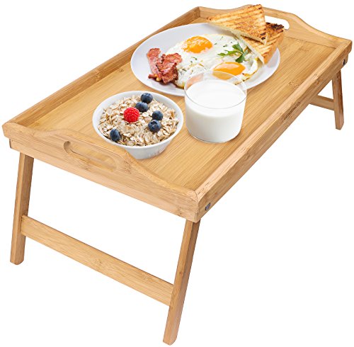 Greenco GRC2547 Foldable Breakfast Table, Laptop Desk, Bamboo