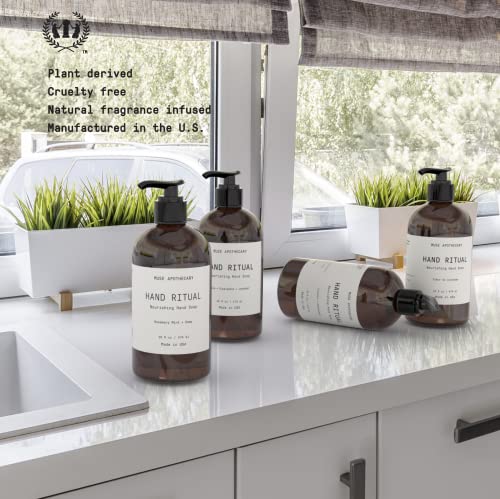 Muse Bath Apothecary Hand Ritual - Jabón de manos aromático y nutritivo, 16 oz, impregnado con aceites esenciales naturales