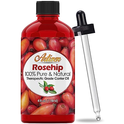 4oz Rosehip Oil by Artizen (100% PURE & NATURAL) - Cold Pressed & Harvested From Fresh Roses Bushes & Rose Seed - Rose Hip Oil is Perfect for Your Skin, Face, Nails, & Hands