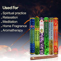 Seis aromas de incienso con quemador última intervensión, cada uno de sangre de dragón, incienso y mirra, pachulí, lavanda preciosa, primera lluvia y salvia blanca
