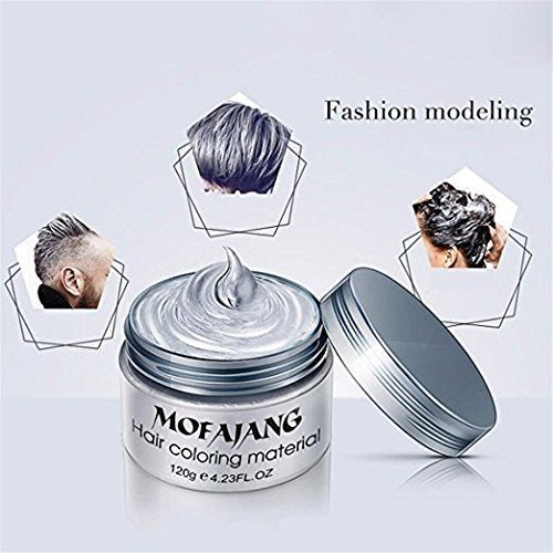Cera temporal de color de cabello 4.5 oz instantánea peinado crema pomadas pelo peinado cera para fiesta cosplay fácil limpieza