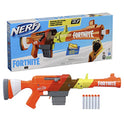 Nerf Lanzador Fortnite HR - Diseño de Papel Guau, Clip de 6 Dardos - 6 Dardos Elite - Perno Giratorio y cañón Desmontable