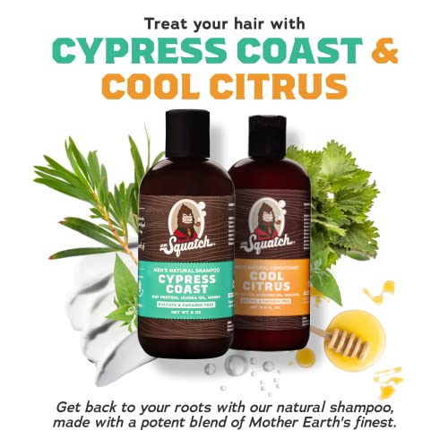 Dr. Squatch Shampoo + Conditioner Set - Eliminate Flakes, Dandruff, Dry Scalp, & Prevent Hair Loss - All Natural Formula for Men - Organic Tea Tree Oil & Peppermint - Manly Scents (8 + 12 oz)