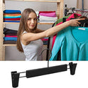 Warom - Perchas para pantalones, 20 unidades, de plástico negro, con clips grandes antideslizantes y gancho giratorio de 360 grados